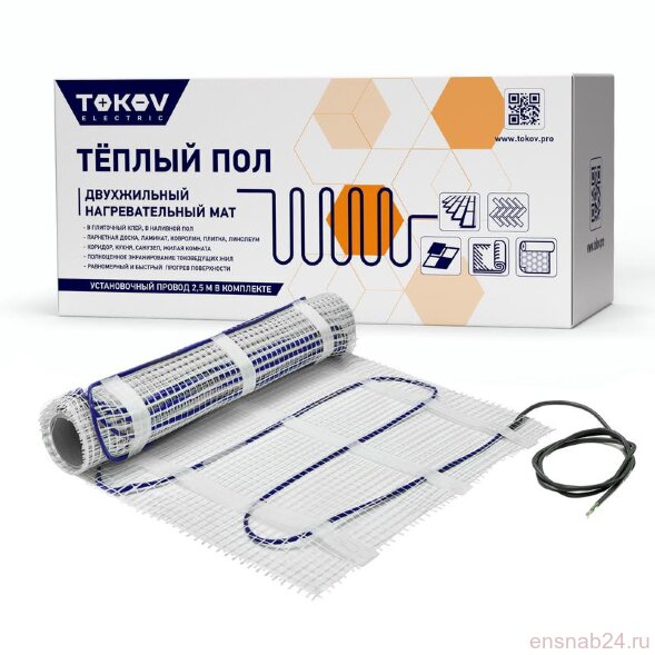  Комплект "Теплый пол" (мат) 150Вт/кв.м 12кв.м TOKOV ELECTRIC TKE-MAT150-1800-12 (Кабель нагревательный и аксессуары) 