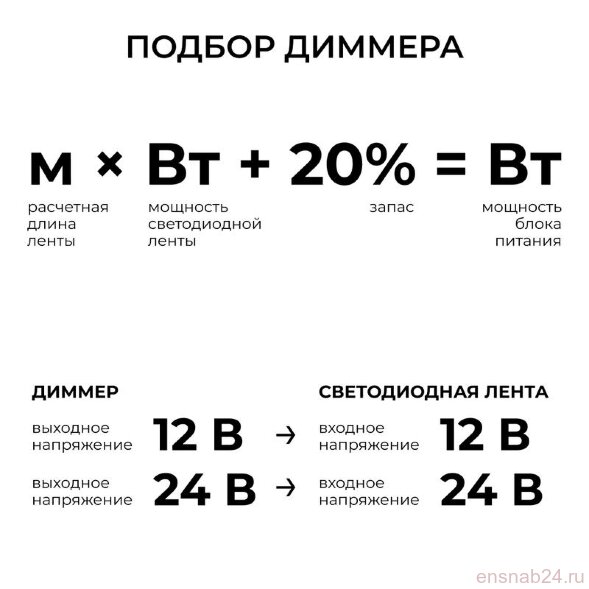  Диммер 12/24В 288/576Вт 3 канала 24А IP20 ПДУ RF сенсорный для монохромной светодиодной ленты Apeyron 04-101 (Выключатели, переключатели, диммеры) 