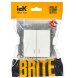  Выключатель 2-кл. СП BRITE ВС10-2-1-БрБ 10А с индик. механизм бел. IEK BR-V20-1-10-K01 (Выключатели, переключатели, диммеры) 