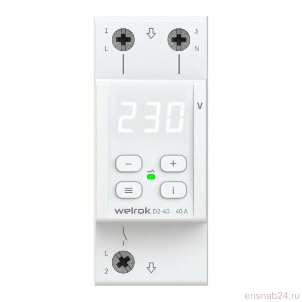  Реле контроля напряжения 3 клеммы D2-40 1ф 40А | 4660251140021 | Welrok (Электромонтажные материалы) 