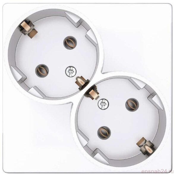  Розетка 2-м СП Simon 24 16А IP20 2х2P+E Schuko без защ. шторок механизм бел. Simon 2450459-030 (Розетки) 