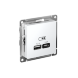  Розетка USB AtlasDesign тип A+C 5В/2.4А 2х5В/1.2А механизм бел. SE ATN000139 (Электроустановочные устройства различного назначения) 