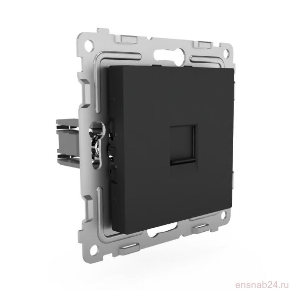  Розетка компьютерная 1-м СП Pixel RJ45 кат.5E механизм карбон TOKOV ELECTRIC TKE-PX-RC1-C14 (Розетки) 