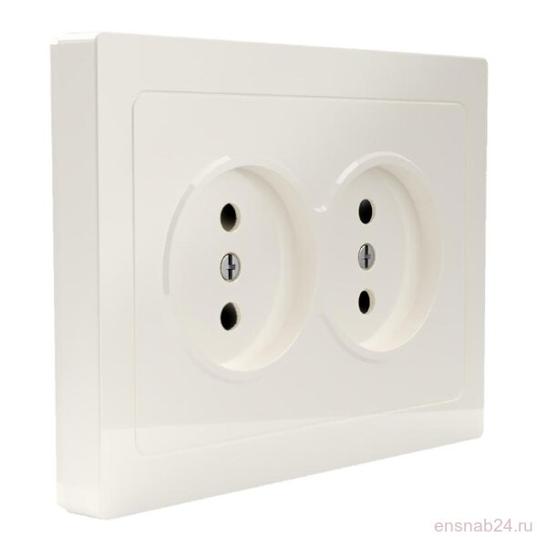  Розетка 2-м СП Pixel 16А IP20 без заземл. в сборе беж. TOKOV ELECTRIC TKE-PX-R2F-C02 (Розетки) 
