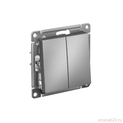 Переключатель проходной 2-кл. СП AtlasDesign 10А IP20 (сх. 6/2) 10AX механизм сталь SE ATN000965