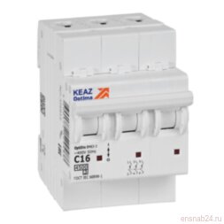Выключатель автоматический трехполюсный OptiDin BM63-3C16-4,5-УХЛ3 | 326812 | КЭАЗ