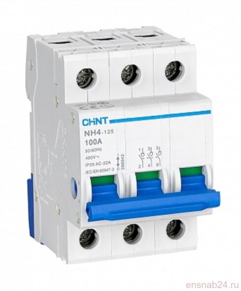  Выключатель нагрузки NH4 3P 63A (DB) (R) | 398044 | ЧИНТ (CHINT) (Электромонтажные материалы) 