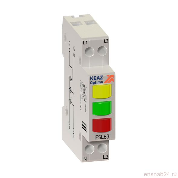  Индикатор фаз световой OptiDin FSL63 230A УХЛ3 КЭАЗ 138626 (Дополнительные устройства модульной системы) 