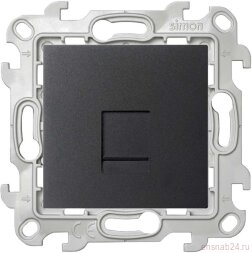 Розетка телефонная СП Simon 24 RJ11 IP20 механизм графит Simon 2410480-038