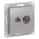  AtlasDesign Алюминий Розетка 2-ая комп+TV, RJ45+TV, кат.5E, механизм | ATN000389 | SE (Электромонтажные материалы) 