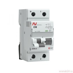 Выключатель автоматический дифференциального тока DVA-6 1п+N 10А C 30мА тип AC AVERES | rcbo6-1pn-10C-30-ac-av | EKF