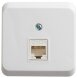  Этюд Белый О/У Розетка О/У компьютерная RJ45 кат.5E | KOMA-001B | SE (Электромонтажные материалы) 