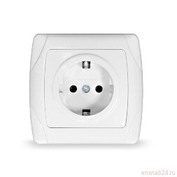 Розетка 1-м СП Маргарита 16А IP20 с заземл. бел. UNIVersal М0028