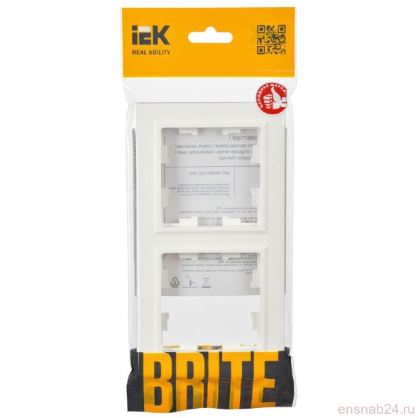  Рамка 2-м BRITE РУ-2-БрБ бел. IEK BR-M22-K01 (Рамки, декоративные элементы, основания для ЭУИ) 