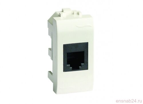  Brava белый розетка компьютерная RJ45 категория 5e экран. FTP 1мод | 76457B | DKC (Электромонтажные материалы) 