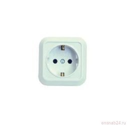 Розетка 1-м ОП 16А IP20 квадрат. с заземл. бел. Makel 45108