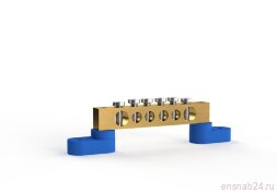 Шина нулевая 6х9мм 6 отвер. латунь У2-С на двух угловых изоляторах TOKOV ELECTRIC TKE-BSB-69-6-L2/N