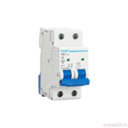 Выключатель автоматический двухполюсный NB1-63 2P 2A 6кА х-ка C (DB) (R) | 179659 | ЧИНТ (CHINT)