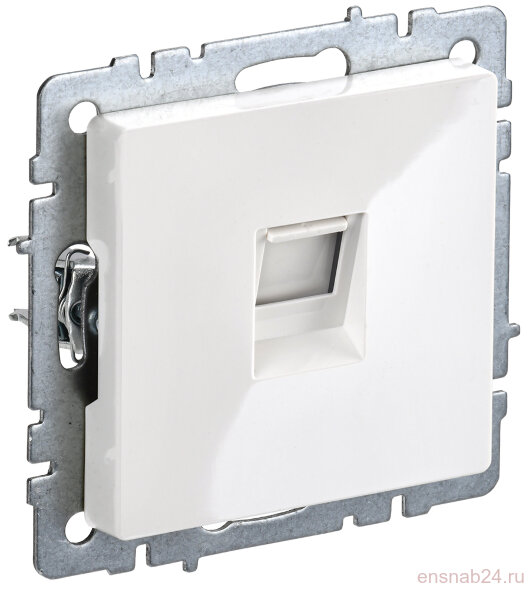  BRITE Розетка компьютерная RJ45 кат.5E РК10-БрБ белый без шторок | BR-K10-1-K01 | IEK (Электромонтажные материалы) 