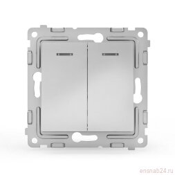 Выключатель 2-кл. СП Pixel 10А IP20 с индикатором механизм алюм. TOKOV ELECTRIC TKE-PX-V2I-C03