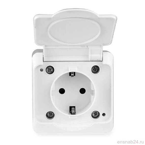  Розетка 1-м ОП Nix 16А IP54 250В с заземл. с крышкой бел. TOKOV ELECTRIC TKE-NX-R1Z-C01-IP54 (Розетки) 