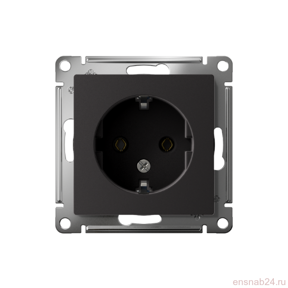  Розетка 1-м СП AtlasDesign 16А IP20 с заземл. механизм карбон SE ATN001043 (Розетки) 