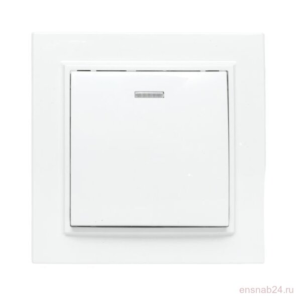  Выключатель 1-кл. СП Минск 10А IP20 с индикатором бел. Basic EKF ERV10-121-10 (Выключатели, переключатели, диммеры) 