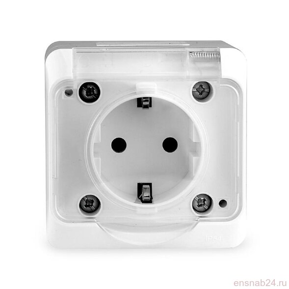  Розетка 1-м ОП Nix 16А IP54 250В с заземл. с прозр. крышкой бел. TOKOV ELECTRIC TKE-NX-R1Z-C01T-IP54 (Розетки) 