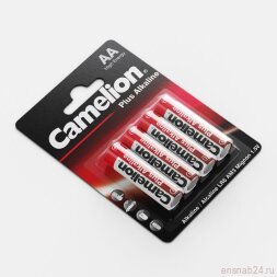 Элемент питания алкалиновый AA/LR6 1.5В Plus Alkaline LR6-BP4 (блист.4шт) Camelion 7370