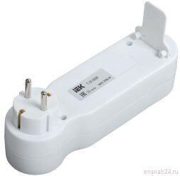 Разветвитель 3-м 16А IP20 Т-01/03В 2P+PE с выкл. бел. IEK WTP10-16-03-ZK-K01