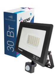 Прожектор светодиодный 30Вт IP65 6500К 2400лм с датчиком движения КОСМОС K_PR5_LED_30S