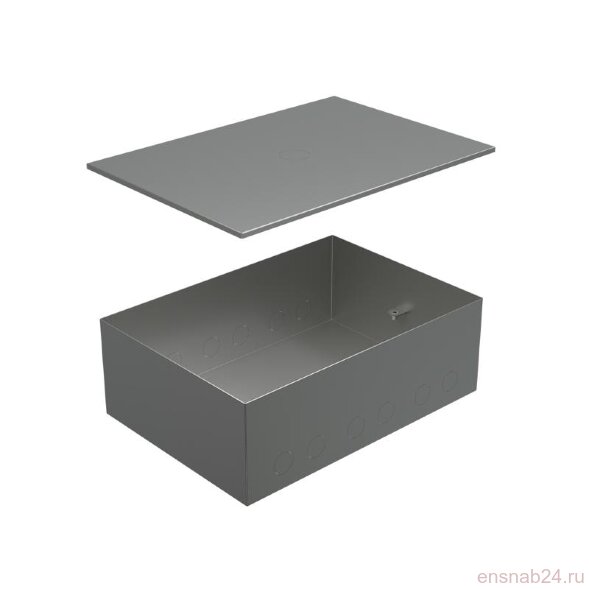  BOX/6-8 Металлическая коробка с крышкой для заливки в пол 249,6х167,6х75мм, для люков 70062, 70082 | 70161 | Ecoplast (Электромонтажные материалы) 